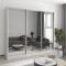 MebelStar Three-door wardrobe Combo AL 3 Mirrors Alaska gray, 240x60x210 cm (MBS-3428)
