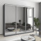 MebelStar Three-door wardrobe Combo AL 3 Mirrors Anthracite, 240x60x210 cm (MBS-3396)