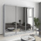 MebelStar Three-door wardrobe Combo AL 3 Mirrors Concrete, 240x60x210 cm (MBS-3420)