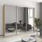 MebelStar Three-door wardrobe Combo AL 3 Mirrors Sonoma oak, 240x60x210 cm (MBS-3404)