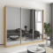 MebelStar Three-door wardrobe Combo AL 3 Mirrors Tahoe Oak, 240x60x210 cm (MBS-4311)