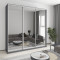 MebelStar Three-door wardrobe Combo AL 3 Mirrors Anthracite, 240x60x240 cm (MBS-2190)