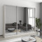 MebelStar Three-door wardrobe Combo AL 3 Mirrors Alaska gray, 250x60x210 cm (MBS-3429)