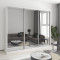 MebelStar Three-door wardrobe Combo AL 3 Mirrors Alaska white, 250x60x210 cm (MBS-3389)