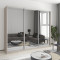 MebelStar Three-door wardrobe Combo AL 3 Mirrors Cashmere, 250x60x210 cm (MBS-3413)