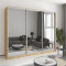 MebelStar Three-door wardrobe Combo AL 3 Mirrors Tahoe Oak, 250x60x210 cm (MBS-4312)