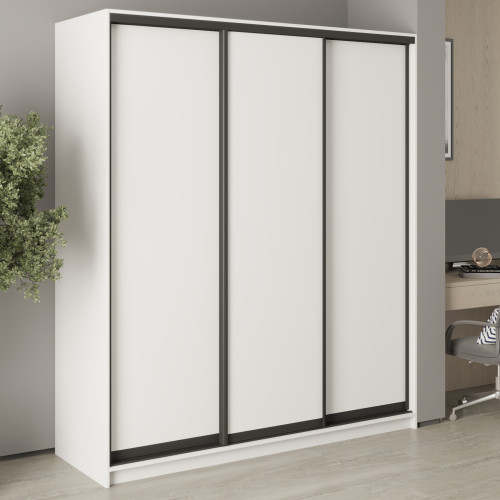 MebelStar Three-door wardrobe Standard BG 3DSP Alaska white, 180x45x210 cm (MBS-8220)