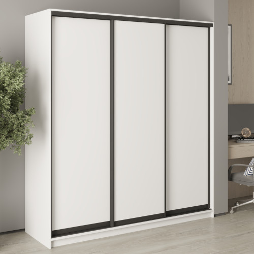 MebelStar Three-door wardrobe Standard BG 3DSP Alaska white, 190x45x210 cm (MBS-8221)