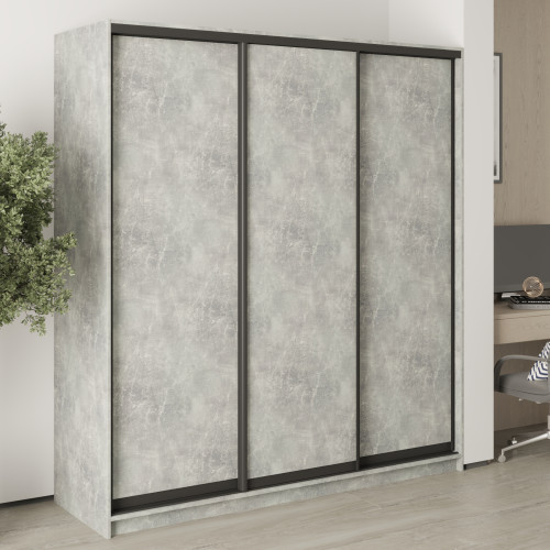 MebelStar Three-door wardrobe Standard BG 3DSP Concrete, 190x60x210 cm (MBS-8275)