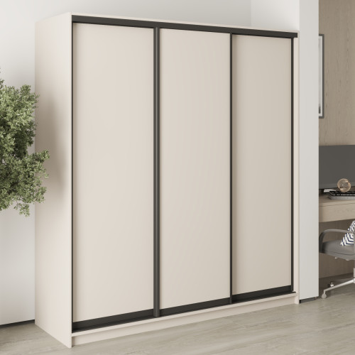 MebelStar Three-door wardrobe Standard BG 3DSP Cashmere, 190x45x210 cm (MBS-8257)