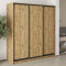 MebelStar Three-door wardrobe Standard BG 3DSP Tahoe oak, 190x45x210 cm (MBS-8317)