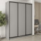 MebelStar Three-door wardrobe Standard BG 3DSP Gray mouse, 190x45x240 cm (MBS-8629)