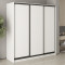 MebelStar Three-door wardrobe Standard BG 3DSP Alaska white, 200x45x210 cm (MBS-8222)