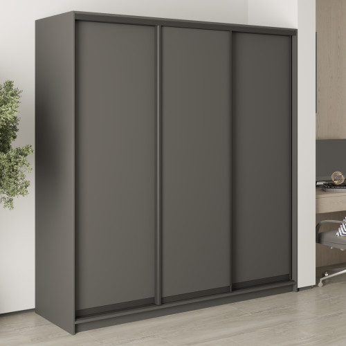 MebelStar Three-door wardrobe Standard BG 3DSP Anthracite, 200x45x210 cm (MBS-8234)