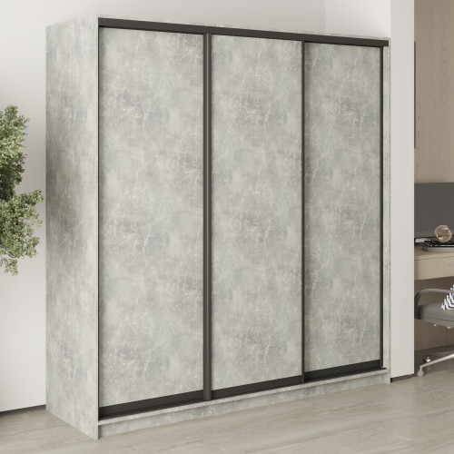 MebelStar Three-door wardrobe Standard BG 3DSP Concrete, 200x60x210 cm (MBS-8276)