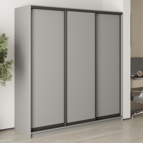 MebelStar Three-door wardrobe Standard BG 3DSP Gray mouse, 200x45x210 cm (MBS-8306)