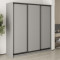 MebelStar Three-door wardrobe Standard BG 3DSP Gray mouse, 200x45x210 cm (MBS-8306)