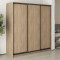MebelStar Three-door wardrobe Standard BG 3DSP Sonoma Oak, 200x45x210 cm (MBS-8246)