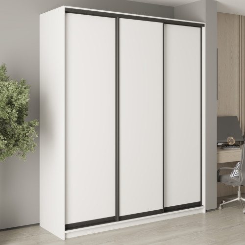 MebelStar Three-door wardrobe Standard BG 3DSP Alaska white, 200x45x240 cm (MBS-8546)