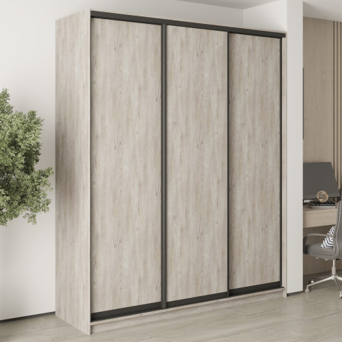 MebelStar Three-door wardrobe Standard BG 3DSP Alaska gray, 200x60x240 cm (MBS-8612)