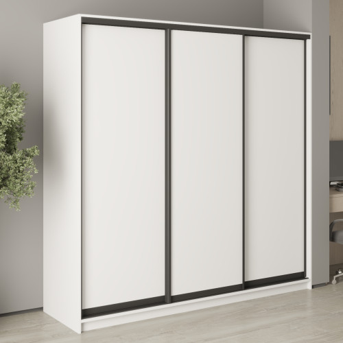 MebelStar Three-door wardrobe Standard BG 3DSP Alaska white, 210x45x210 cm (MBS-8223)