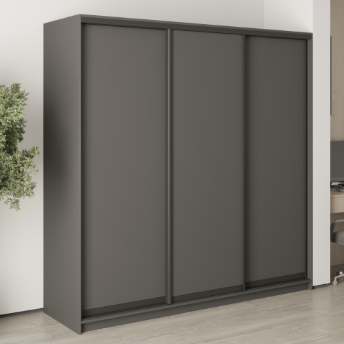MebelStar Three-door wardrobe Standard BG 3DSP Anthracite, 210x45x210 cm (MBS-8235)