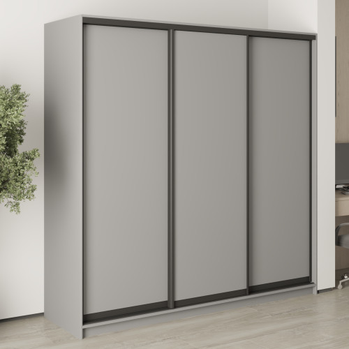 MebelStar Three-door wardrobe Standard BG 3DSP Gray mouse, 210x60x210 cm (MBS-8313)