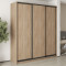 MebelStar Three-door wardrobe Standard BG 3DSP Sonoma Oak, 210x45x240 cm (MBS-8571)