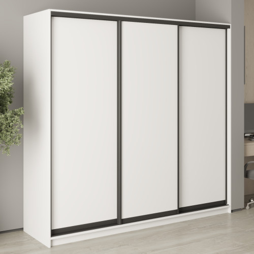 MebelStar Three-door wardrobe Standard BG 3DSP Alaska white, 220x45x210 cm (MBS-8224)