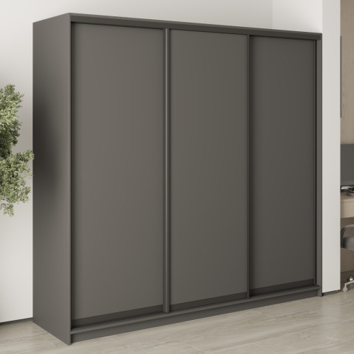 MebelStar Three-door wardrobe Standard BG 3DSP Anthracite, 220x45x210 cm (MBS-8236)