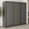 MebelStar Three-door wardrobe Standard BG 3DSP Anthracite, 220x45x210 cm (MBS-8236)