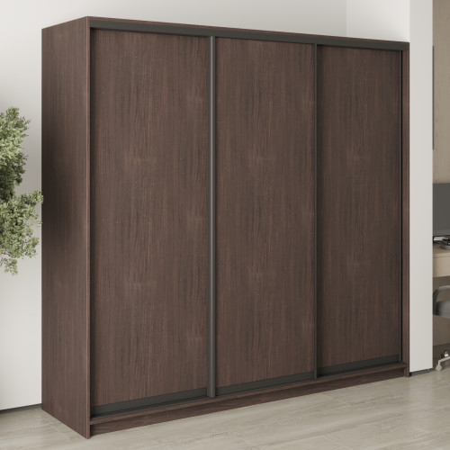 MebelStar Three-door wardrobe Standard BG 3DSP Ristreto oak, 220x45x210 cm (MBS-8296)