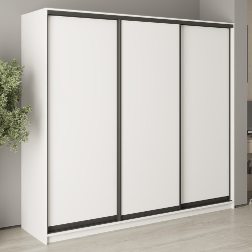 MebelStar Three-door wardrobe Standard BG 3DSP Alaska white, 230x45x210 cm (MBS-8225)