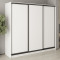 MebelStar Three-door wardrobe Standard BG 3DSP Alaska white, 230x45x210 cm (MBS-8225)