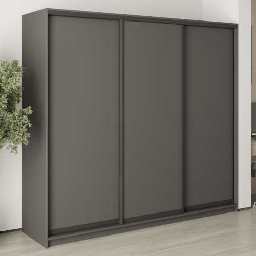 Шкаф-купе трехдверный MebelStar Стандарт BG 3ДСП 230x45x210 см Антрацит (MBS-8237)