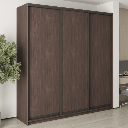 MebelStar Three-door wardrobe Standard BG 3DSP Ristreto oak, 230x45x240 cm (MBS-8621)