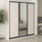 MebelStar Three-door wardrobe Standard BG 2DSP/Mirror Cashmere, 180x45x210 cm (MBS-8364)