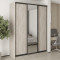 MebelStar Three-door wardrobe Standard BG 2DSP/Mirror Alaska gray, 180x45x240 cm (MBS-8712)