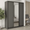 MebelStar Three-door wardrobe Standard BG 2DSP/Mirror Anthracite, 180x45x240 cm (MBS-8664)