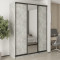 MebelStar Three-door wardrobe Standard BG 2DSP/Mirror Concrete, 180x45x240 cm (MBS-8700)