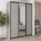 MebelStar Three-door wardrobe Standard BG 2DSP/Mirror Gray mouse, 180x45x240 cm (MBS-8736)