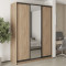 MebelStar Three-door wardrobe Standard BG 2DSP/Mirror Sonoma Oak, 180x45x240 cm (MBS-8676)