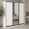 MebelStar Three-door wardrobe Standard BG 2DSP/Mirror Alaska white, 190x45x210 cm (MBS-8329)