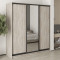 MebelStar Three-door wardrobe Standard BG 2DSP/Mirror Alaska gray, 190x45x210 cm (MBS-8389)