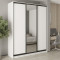 MebelStar Three-door wardrobe Standard BG 2DSP/Mirror Alaska white, 190x45x240 cm (MBS-8653)