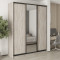 MebelStar Three-door wardrobe Standard BG 2DSP/Mirror Alaska gray, 190x45x240 cm (MBS-8713)