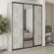 MebelStar Three-door wardrobe Standard BG 2DSP/Mirror Concrete, 190x45x240 cm (MBS-8701)