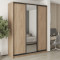 MebelStar Three-door wardrobe Standard BG 2DSP/Mirror Sonoma Oak, 190x45x240 cm (MBS-8677)
