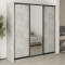 MebelStar Three-door wardrobe Standard BG 2DSP/Mirror Concrete, 200x60x210 cm (MBS-8384)