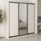 MebelStar Three-door wardrobe Standard BG 2DSP/Mirror Cashmere, 200x60x210 cm (MBS-8372)